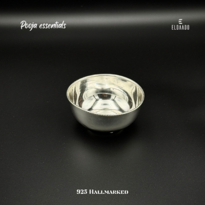 Pure 925 Silver Bowl – Traditional Silver Bowl for Prasad, Baby Feeding,(small size)