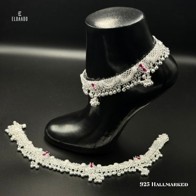 Pure Silver Heavy Anklet for Women – 128. Gram, 10 Inch Payal