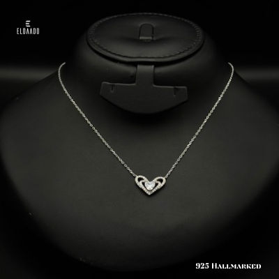 Amora 925 Italian Silver Heart Pendant Necklace