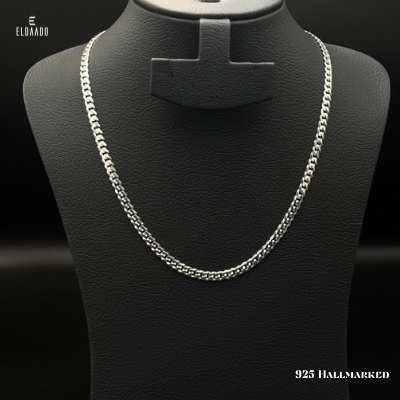 925 Italian Silver Curb Chain for Men&Kids – 18 Inch Necklace