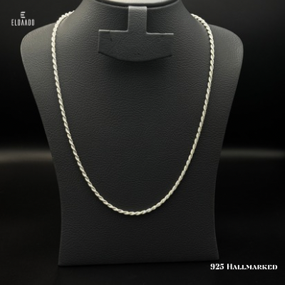 925 Italian Silver Rope Chain Necklace for Men – 24 Inch