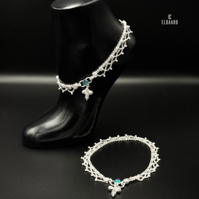 Pure Silver Women’s Anklet – Elegant Payal Style, 45.5 Gram, 10.5 Inch