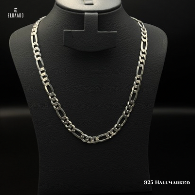 925 Italian Silver Figaro Chain for Men – 24 Inch Necklace