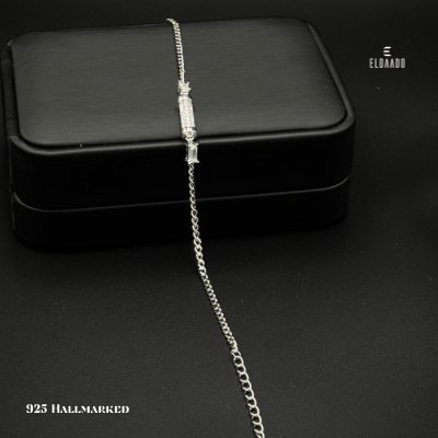 Elegant 925 Italian Sterling Silver Bracelet with Micro Zirconia