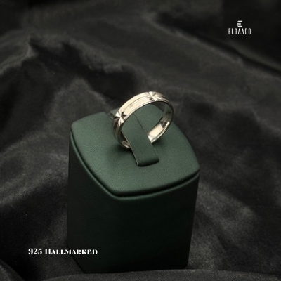 925 Italian Silver Men’s Band Ring, Durable & Comfortable