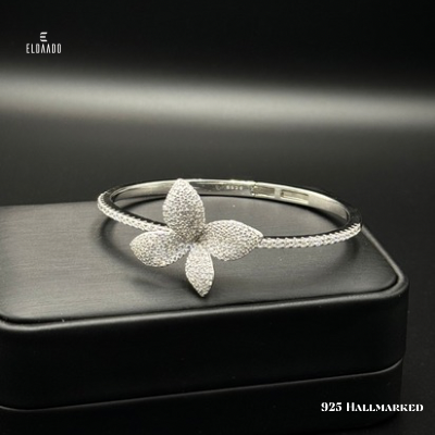 Radiant Flower Bangle – 925 Italian Silver
