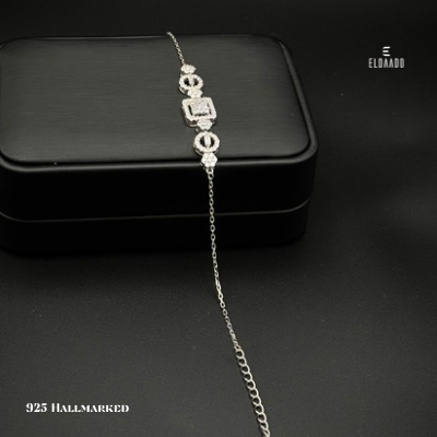 925  Silver Women's Bracelet with Sparkling White Zircon Stone