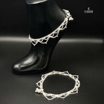 Pure Silver Women’s Anklet – Elegant Payal Style, 38.9 Gram, 10 Inch Size