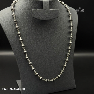 54 Karungali Beads Chain with Pure 925 Silver – 30 Inch