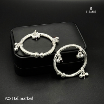 Pure Italian Silver Baby Kada Payal – 21.6 Gram | 4 cm Inner Diameter | Suitable for 6–12 Months Babies