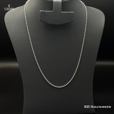 925 Italian Silver Ball Chain for Men – 23 Inch Necklace