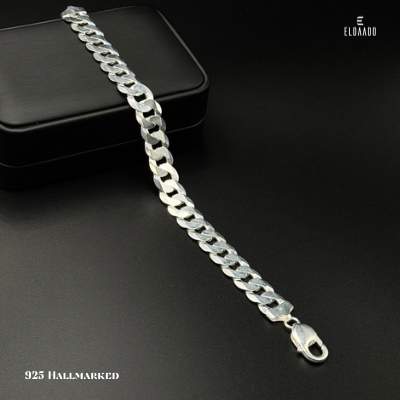 "925 Italian Sterling Silver Men’s Curb Bracelet
