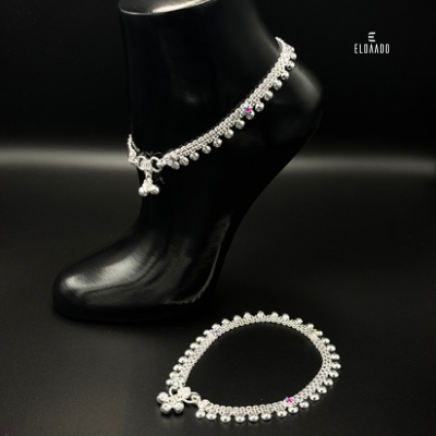 Pure Silver Anklet for Women & Teenagers – Traditional Payal Design, 36.7g, 9 Inch