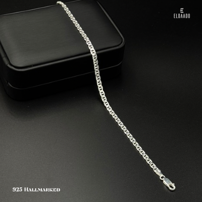 925 Italian Silver Mariner Link Bracelet for Men – Classic Design