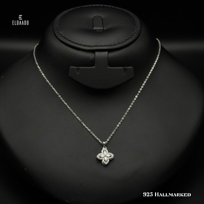 925 Italian Silver Princess Flower Charm Necklace