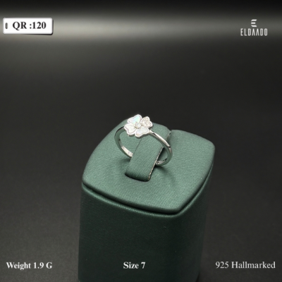Pure 925 Italian Silver Flower Model Women’s Ring – Size 7 US, 1.9 Gram, Elegant Floral Design