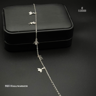 925 Italian Silver Women’s Hanging Charm Bracelet