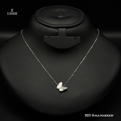 Aurelia Butterfly Pendant Necklace in 925 Italian Silver