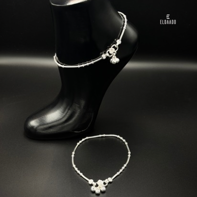 Pure Silver Women’s & Teenagers’ Anklet – Elegant Payal Style, 20.5 Gram, 9 Inch